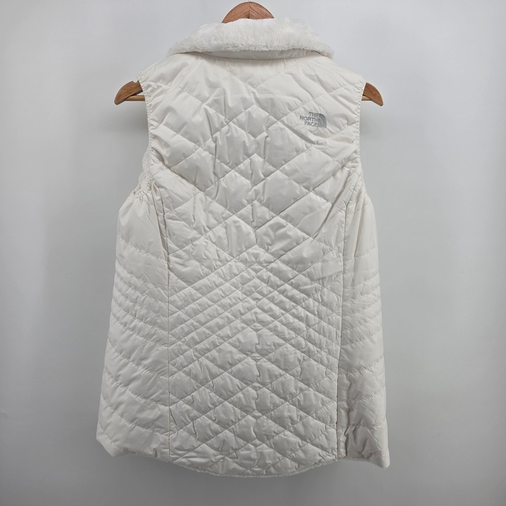 The North Face Womens Sherpa Puffer Reversible Vest White Quilted Fleece Large - Picture 2 of 10